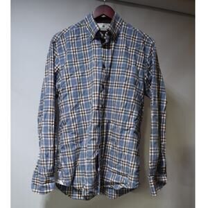 Carroll & Co Beverly Hills Men’s Large Italian Cotton Plaid Button Down Shirt